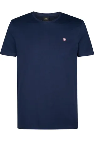 Petrol Industries T-Shirt ronde hals donkerblauw, Effen