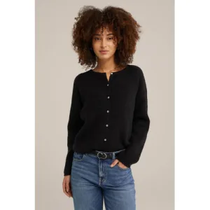 WE Fashion fijngebreid vest zwart