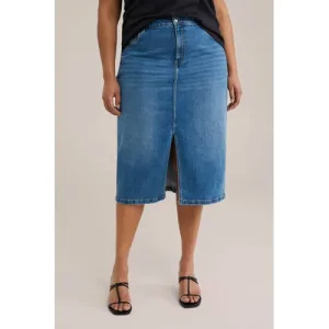 WE Fashion Curve denim spijkerrok medium blue denim