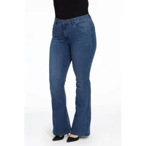 YOEK high waist bootcut jeans dark denim