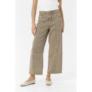 Kaffe X Ellen Hoog high waist wide leg jeans bruin