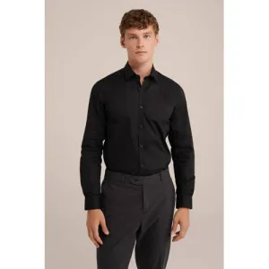 WE Fashion Tall fit overhemd zwart