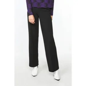 WE Fashion high waist straight fit pantalon zwart