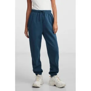 PIECES high waist regular fit sweatpants PCCHILLI jeansblauw