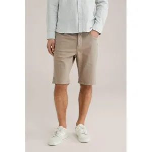 WE Fashion denim regular denim short lichtbruin