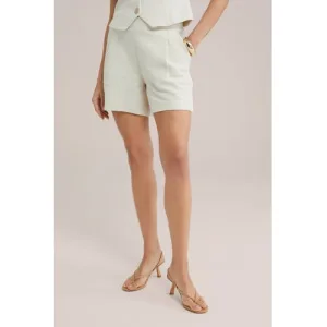 WE Fashion straight regular waist casual short ecru