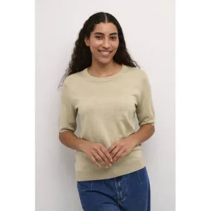 Kaffe fijngebreide top beige