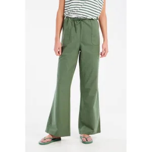 Protest wide leg regular waist broek olijfgroen