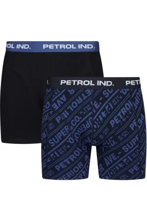 Petrol Industries Boxershorts blauw, Bedrukt
