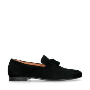 Manfield suède loafers zwart