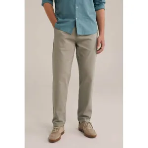 WE Fundamentals straight chino grijsgroen