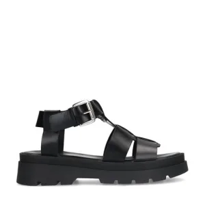 Manfield chunky sandalen zwart