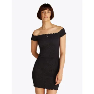 TOMMY JEANS Jerseyjurk TJW SMOCK BODYCON DRESS