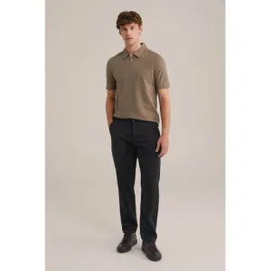 WE Fundamentals straight fit chino zwart