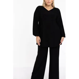 YOEK tuniek DOLCE van travelstof zwart