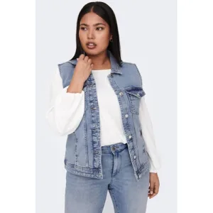 ONLY CARMAKOMA gilet CARWESPA light blue