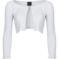 PINKO Bluma Cardigan Costina Lurex Silver Grey
