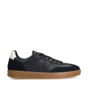 Manfield leren sneakers zwart