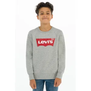 Levi’s Kids sweater Batwing met logo grijs melange
