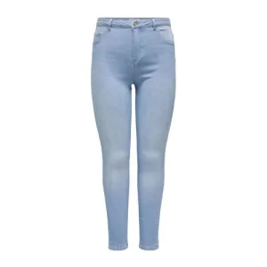 ONLY CARMAKOMA skinny regular waist broek light blue denim