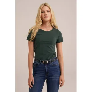 WE Fashion T-shirt donkergroen