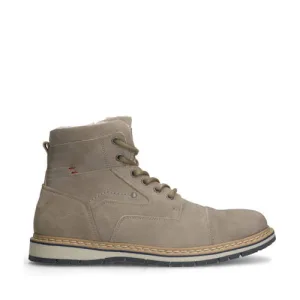 Manfield gevoerde nubuck veterboots taupe