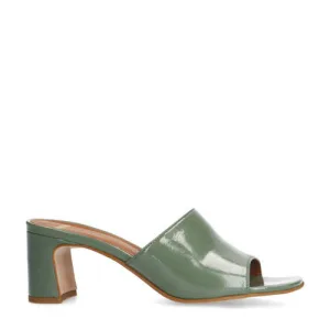 Manfield lakleren muiltjes groen