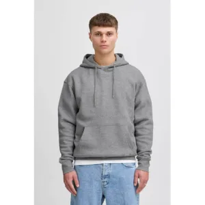 Solid gemêleerde hoodie grijs melange