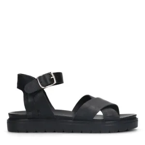 Manfield leren sandalen zwart