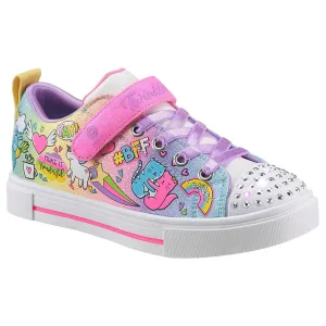 Skechers Sneakers TWINKLE SPARKS BFF MAGIC , veterschoen met glitter, klittenbandsluiting,