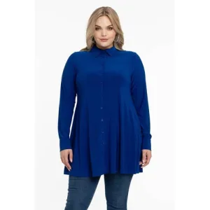 YOEK blouse DOLCE van travelstof blauw