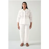 LK Bennett Edie Broderie Straight Jeans  White