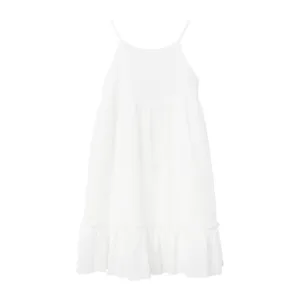 NAME IT KIDS gehaakte A-lijn jurk NKFFIMIA met open rug wit