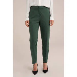 WE Fashion slim fit pantalon olijfgroen