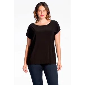 YOEK basic T-shirt van travelstof DOLCE zwart