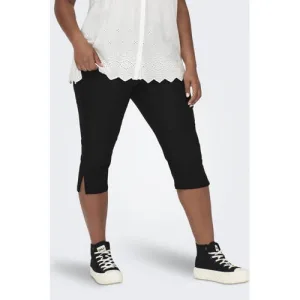 ONLY CARMAKOMA regular high waist broek zwart