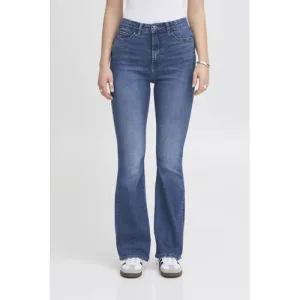 ICHI high waist flared jeans medium blue denim
