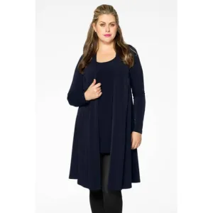 YOEK vest van travelstof DOLCE donkerblauw