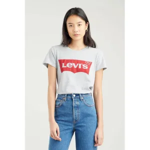 Levi’s T-shirt Perfect Tee met logo lichtgrijs mel√©e