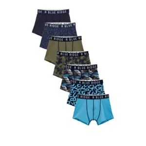 WE Fashion Blue Ridge boxershort – set van 7 blauw/groen