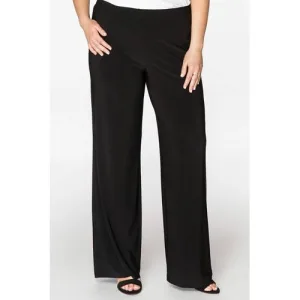 YOEK wide leg broek van travelstof DOLCE zwart