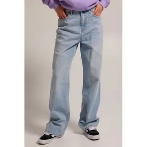America Today high waist straight leg jeans Irvine light blue denim