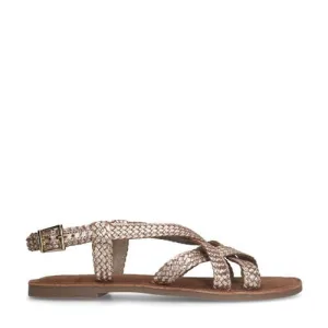 Manfield leren sandalen goud
