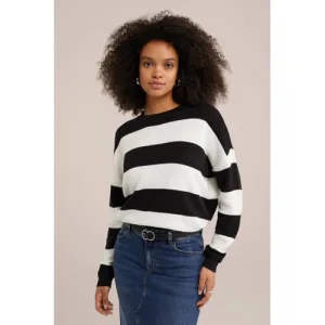 WE Fashion gebreide trui zwart