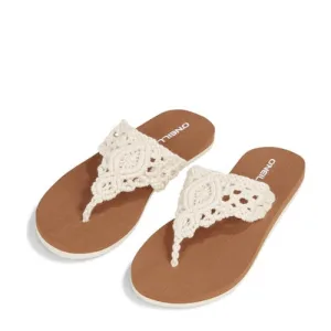 O’Neill Ditsy crochet teenslippers wit