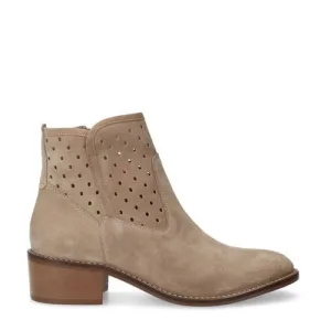 Manfield suède enkellaarzen beige