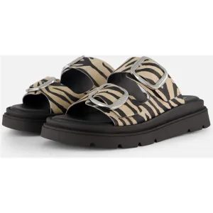 Tamaris Tamaris Zebra Slippers zwart Leer