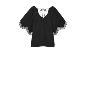 VERO MODA top zwart broderie