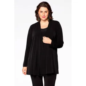 YOEK A-lijn vest van travelstof zwart