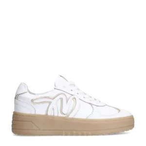 Manfield leren sneakers wit